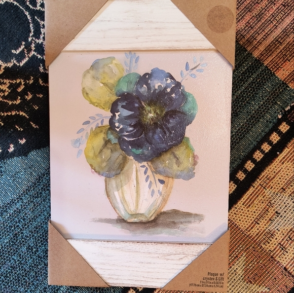 NWT, Floral Plaque w/Crystex & Lift - Picture 2 of 6
